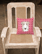 Load image into Gallery viewer, Borzoi Hearts Fabric Decorative Pillow BB5298PW1818