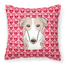 Load image into Gallery viewer, Borzoi Hearts Fabric Decorative Pillow BB5298PW1818