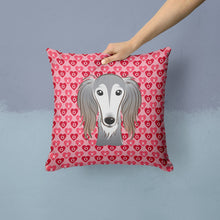 Load image into Gallery viewer, Saluki Hearts Throw Pillow - 14x14 Decorative Pillow – Art for Your Home &amp; Patio BB5299PW1414