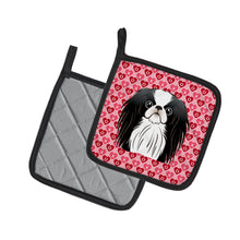Load image into Gallery viewer, Japanese Chin Hearts Pot Holders - Set of 2 - Heat-Resistant Kitchen Essentials BB5300PTHD