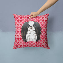 Load image into Gallery viewer, Japanese Chin Hearts Throw Pillow - 14x14 Decorative Pillow – Art for Your Home &amp; Patio BB5300PW1414