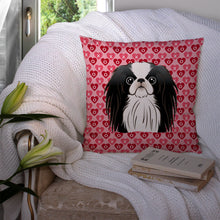 Load image into Gallery viewer, Japanese Chin Hearts Throw Pillow - 14x14 Decorative Pillow – Art for Your Home &amp; Patio BB5300PW1414