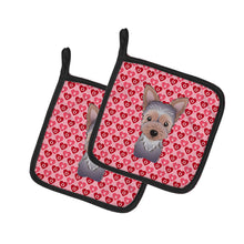 Load image into Gallery viewer, Yorkie Puppy Hearts Pot Holders - Set of 2 - Heat-Resistant Kitchen Essentials BB5302PTHD