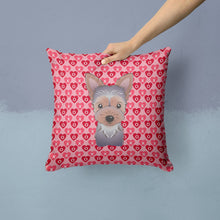 Load image into Gallery viewer, Yorkie Puppy Hearts Throw Pillow - 14x14 Decorative Pillow – Art for Your Home &amp; Patio BB5302PW1414