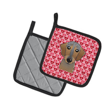 Load image into Gallery viewer, Wirehaired Dachshund Hearts Pot Holders - Set of 2 - Heat-Resistant Kitchen Essentials BB5303PTHD