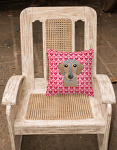Load image into Gallery viewer, Wirehaired Dachshund Hearts Fabric Decorative Pillow BB5303PW1818