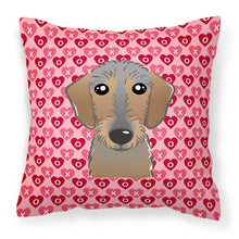 Load image into Gallery viewer, Wirehaired Dachshund Hearts Fabric Decorative Pillow BB5303PW1818