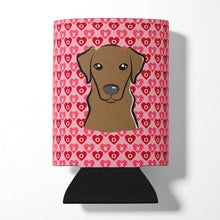 Load image into Gallery viewer, Chocolate Labrador Hearts Can or Bottle Hugger BB5304CC