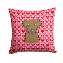 Load image into Gallery viewer, Chocolate Labrador Hearts Throw Pillow - 14x14 Decorative Pillow – Art for Your Home &amp; Patio BB5304PW1414