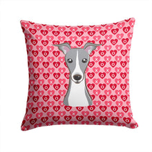 Load image into Gallery viewer, Italian Greyhound Hearts Throw Pillow - 14x14 Decorative Pillow – Art for Your Home &amp; Patio BB5306PW1414