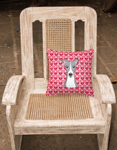 Load image into Gallery viewer, Italian Greyhound Hearts Fabric Decorative Pillow BB5306PW1818