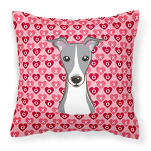 Load image into Gallery viewer, Italian Greyhound Hearts Fabric Decorative Pillow BB5306PW1818