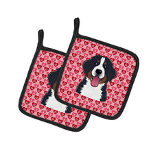 Load image into Gallery viewer, Bernese Mountain Dog Hearts Pot Holders - Set of 2 - Heat-Resistant Kitchen Essentials BB5307PTHD