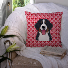 Load image into Gallery viewer, Bernese Mountain Dog Hearts Throw Pillow - 14x14 Decorative Pillow – Art for Your Home &amp; Patio BB5307PW1414