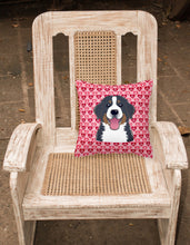 Load image into Gallery viewer, Bernese Mountain Dog Hearts Fabric Decorative Pillow BB5307PW1818