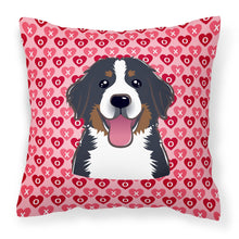 Load image into Gallery viewer, Bernese Mountain Dog Hearts Fabric Decorative Pillow BB5307PW1818
