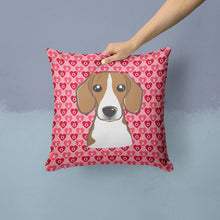 Load image into Gallery viewer, Beagle Hearts Throw Pillow - 14x14 Decorative Pillow – Art for Your Home &amp; Patio BB5309PW1414