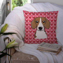 Load image into Gallery viewer, Beagle Hearts Throw Pillow - 14x14 Decorative Pillow – Art for Your Home &amp; Patio BB5309PW1414