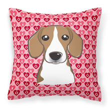Load image into Gallery viewer, Beagle Hearts Fabric Decorative Pillow BB5309PW1818