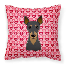 Load image into Gallery viewer, Min Pin Hearts Fabric Decorative Pillow BB5310PW1818