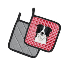 Load image into Gallery viewer, Border Collie Hearts Pot Holders - Set of 2 - Heat-Resistant Kitchen Essentials BB5311PTHD