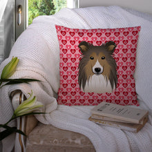 Load image into Gallery viewer, Sheltie Hearts Throw Pillow - 14x14 Decorative Pillow – Art for Your Home &amp; Patio BB5312PW1414