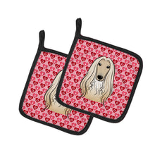Load image into Gallery viewer, Afghan Hound Hearts Pot Holders - Set of 2 - Heat-Resistant Kitchen Essentials BB5314PTHD