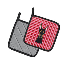 Load image into Gallery viewer, Doberman Pinscher Hearts Pot Holders - Set of 2 - Heat-Resistant Kitchen Essentials BB5315PTHD