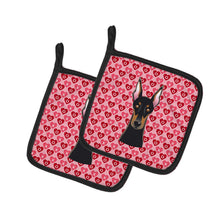 Load image into Gallery viewer, Doberman Pinscher Hearts Pot Holders - Set of 2 - Heat-Resistant Kitchen Essentials BB5315PTHD