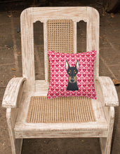 Load image into Gallery viewer, Doberman Pinscher Hearts Fabric Decorative Pillow BB5315PW1818
