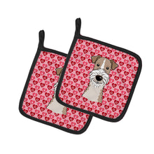 Load image into Gallery viewer, Wire Haired Fox Terrier Hearts Pot Holders - Set of 2 - Heat-Resistant Kitchen Essentials BB5317PTHD