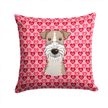 Load image into Gallery viewer, Wire Haired Fox Terrier Hearts Throw Pillow - 14x14 Decorative Pillow – Art for Your Home &amp; Patio BB5317PW1414