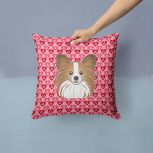 Load image into Gallery viewer, Papillon Hearts Throw Pillow - 14x14 Decorative Pillow – Art for Your Home &amp; Patio BB5318PW1414