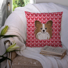 Load image into Gallery viewer, Papillon Hearts Throw Pillow - 14x14 Decorative Pillow – Art for Your Home &amp; Patio BB5318PW1414