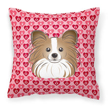 Load image into Gallery viewer, Papillon Hearts Fabric Decorative Pillow BB5318PW1818