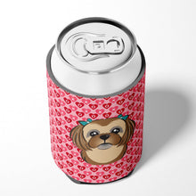 Load image into Gallery viewer, Chocolate Brown Shih Tzu Hearts Can or Bottle Hugger BB5319CC