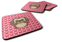Load image into Gallery viewer, Chocolate Brown Shih Tzu Hearts Foam Coaster  BB5319FC