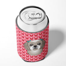 Load image into Gallery viewer, Gray Silver Shih Tzu Hearts Can or Bottle Hugger BB5320CC