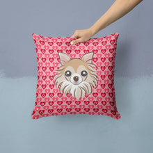 Load image into Gallery viewer, Chihuahua Hearts Throw Pillow - 14x14 Decorative Pillow – Art for Your Home &amp; Patio BB5321PW1414