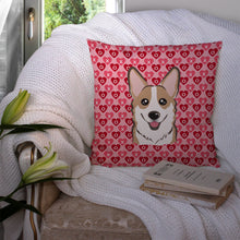 Load image into Gallery viewer, Sable Corgi Hearts Throw Pillow - 14x14 Decorative Pillow – Art for Your Home &amp; Patio BB5323PW1414