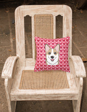 Load image into Gallery viewer, Sable Corgi Hearts Fabric Decorative Pillow BB5323PW1818