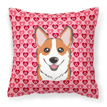 Load image into Gallery viewer, Red Corgi Hearts Fabric Decorative Pillow BB5324PW1818