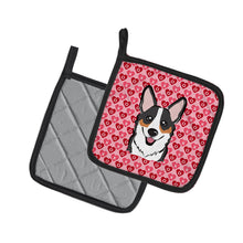Load image into Gallery viewer, Tricolor Corgi Hearts Pot Holders - Set of 2 - Heat-Resistant Kitchen Essentials BB5325PTHD