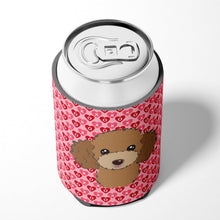 Load image into Gallery viewer, Chocolate Brown Poodle Hearts Can or Bottle Hugger BB5326CC