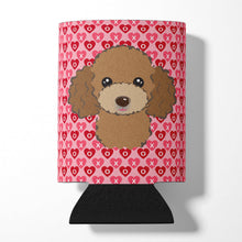 Load image into Gallery viewer, Chocolate Brown Poodle Hearts Can or Bottle Hugger BB5326CC
