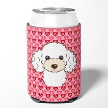 Load image into Gallery viewer, White Poodle Hearts Can or Bottle Hugger BB5327CC