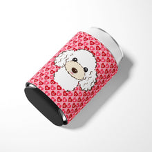 Load image into Gallery viewer, White Poodle Hearts Can or Bottle Hugger BB5327CC
