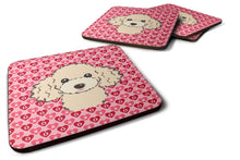 Load image into Gallery viewer, Buff Poodle Hearts Foam Coaster  BB5328FC