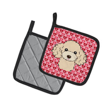 Load image into Gallery viewer, Buff Poodle Hearts Pot Holders - Set of 2 - Heat-Resistant Kitchen Essentials BB5328PTHD