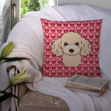 Load image into Gallery viewer, Buff Poodle Hearts Throw Pillow - 14x14 Decorative Pillow – Art for Your Home &amp; Patio BB5328PW1414